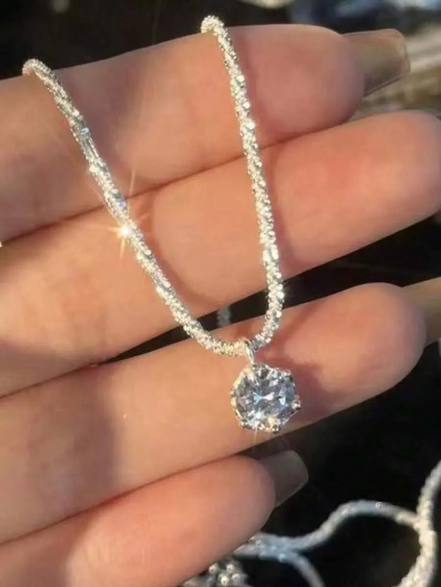 1PC New Women's Necklace Wedding Necklace Eternal Necklace Mother's Day Valentine's Day Luxury Women's Jewelry Gift, Suitable For Daily Wear And Festival Theme Decoration