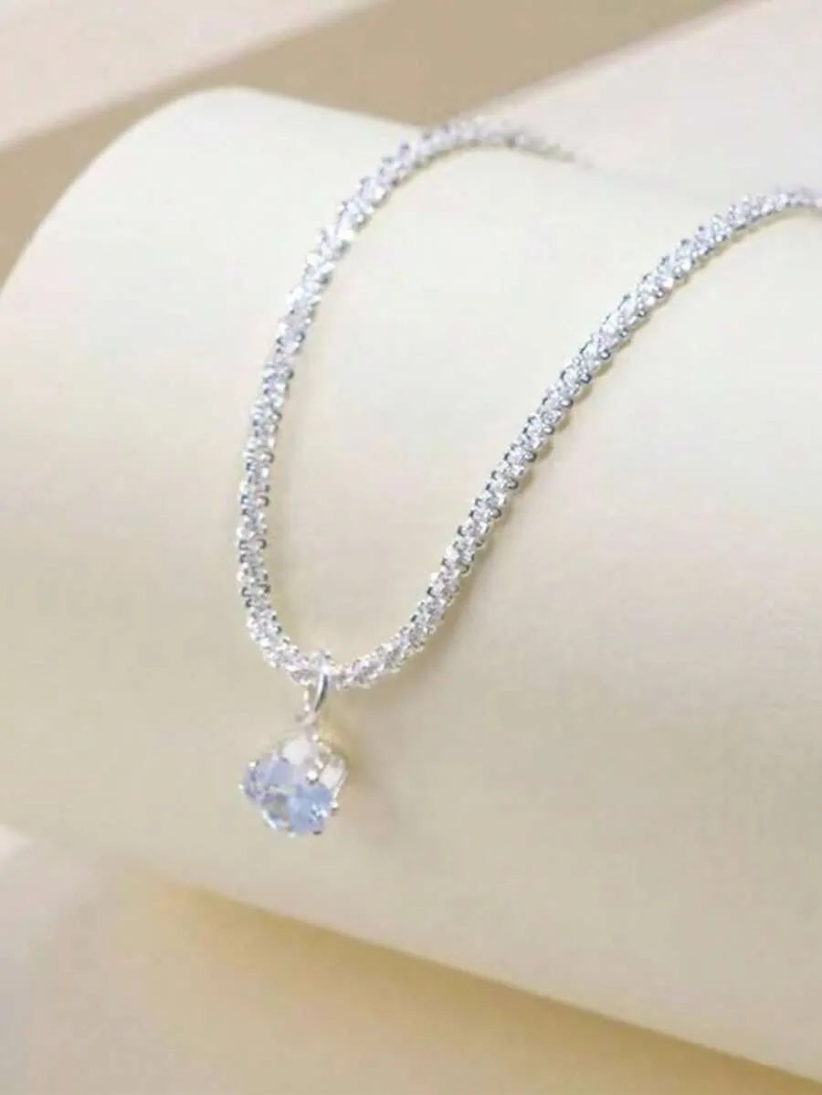 1PC New Women's Necklace Wedding Necklace Eternal Necklace Mother's Day Valentine's Day Luxury Women's Jewelry Gift, Suitable For Daily Wear And Festival Theme Decoration