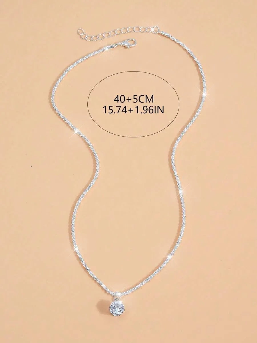 1PC New Women's Necklace Wedding Necklace Eternal Necklace Mother's Day Valentine's Day Luxury Women's Jewelry Gift, Suitable For Daily Wear And Festival Theme Decoration