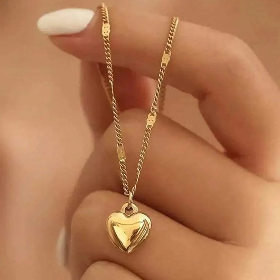1pc Minimalist Luxurious Adjustable Chain Heart-Shaped Pendant Necklace, Suitable For Cute Girls