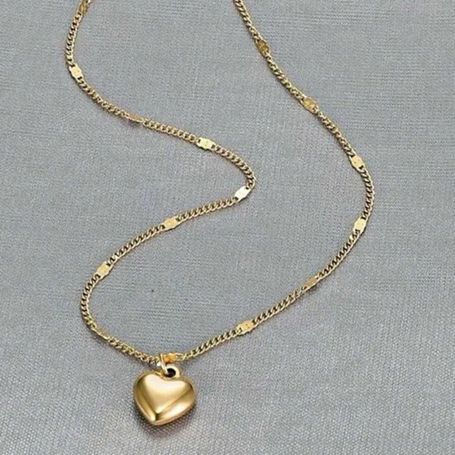 1pc Minimalist Luxurious Adjustable Chain Heart-Shaped Pendant Necklace, Suitable For Cute Girls