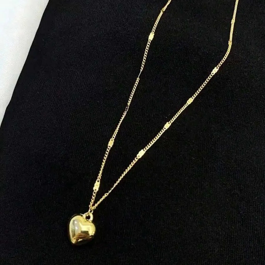 1pc Minimalist Luxurious Adjustable Chain Heart-Shaped Pendant Necklace, Suitable For Cute Girls