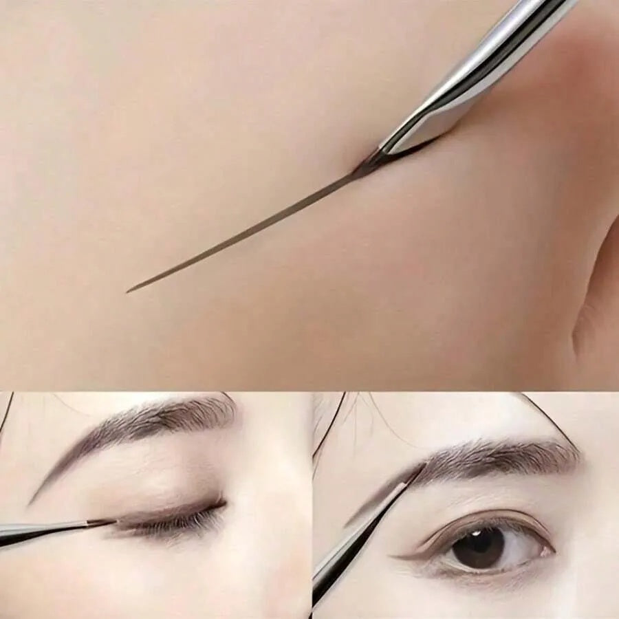 4PCS(1Pack) Ultra-Thin Diagonal Eyeliner Brush Set -  Diagonal Eyeliner Eyebrow Brush, Sickle Ultra-Thin Diagonal Flat Angle, Suitable For Silkworm Eyebrow Details Eye Makeup Beauty Makeup Tools
