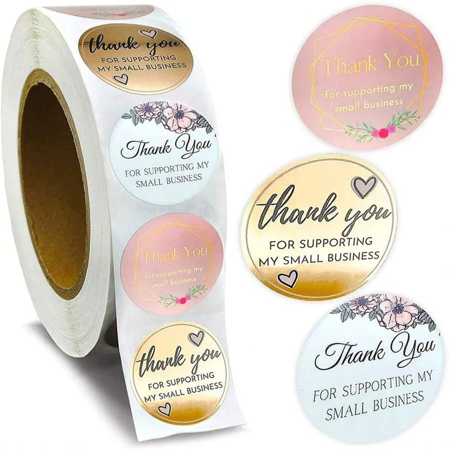 1PC 1.5 Inch Thank You Adhesive Sticker Label For Business, Baking, Gift Packaging Decoration,Christmas Valentine Day