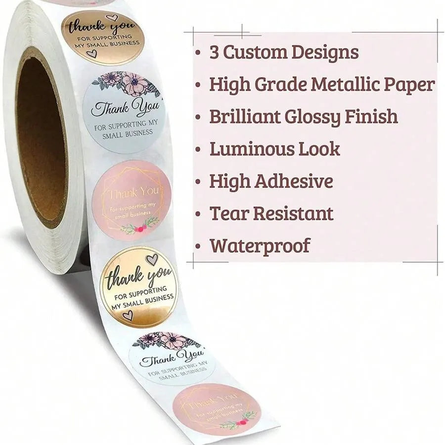 1PC 1.5 Inch Thank You Adhesive Sticker Label For Business, Baking, Gift Packaging Decoration,Christmas Valentine Day