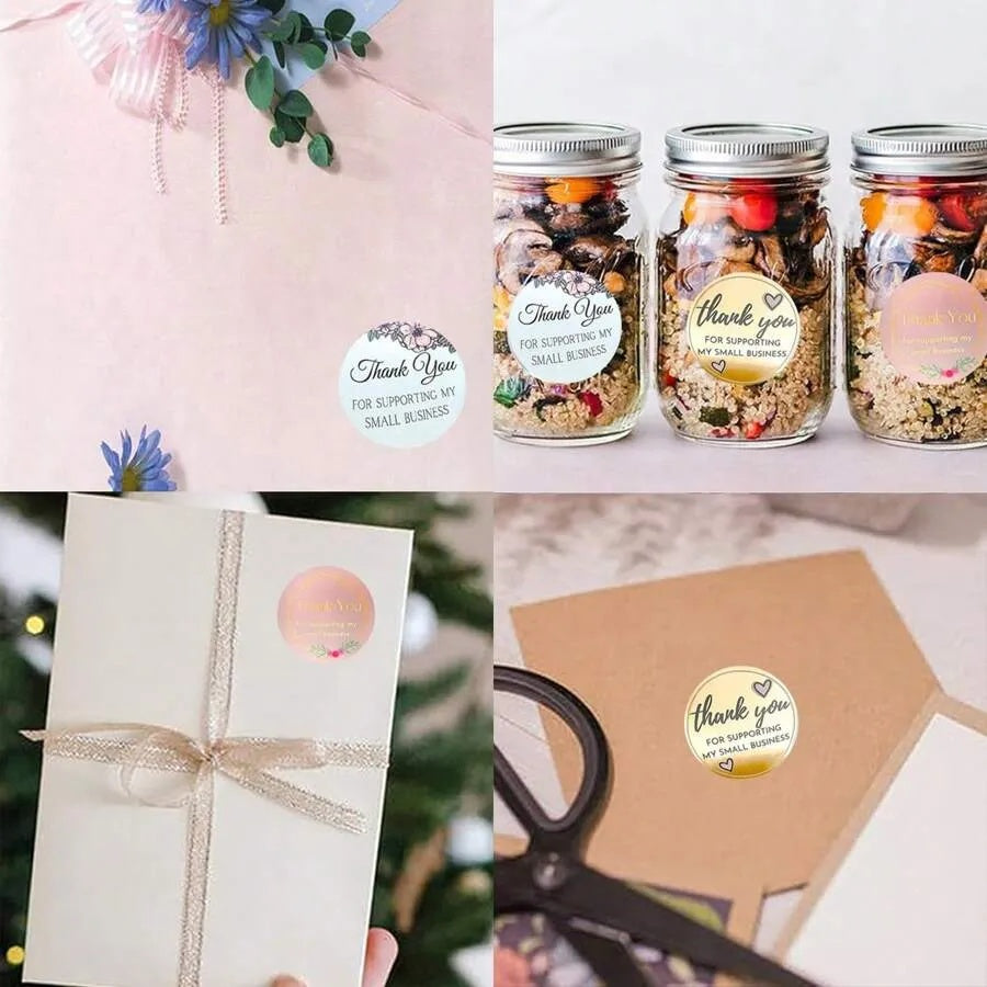 1PC 1.5 Inch Thank You Adhesive Sticker Label For Business, Baking, Gift Packaging Decoration,Christmas Valentine Day