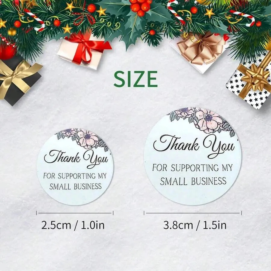 1PC 1.5 Inch Thank You Adhesive Sticker Label For Business, Baking, Gift Packaging Decoration,Christmas Valentine Day