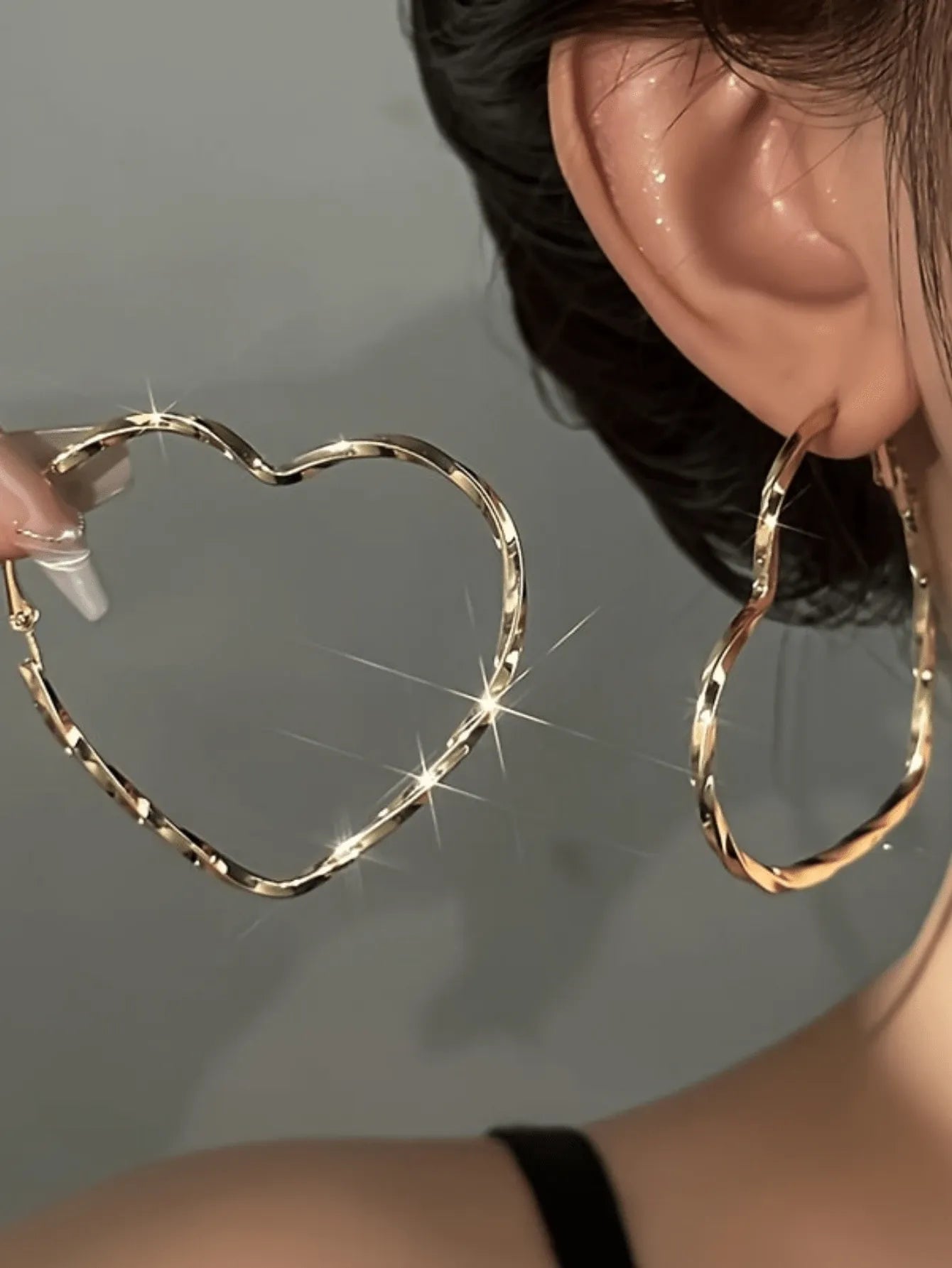 1 Pair Fashion Heart Shaped Twist Design Earrings, Elegant Casual Style For Women Valentines