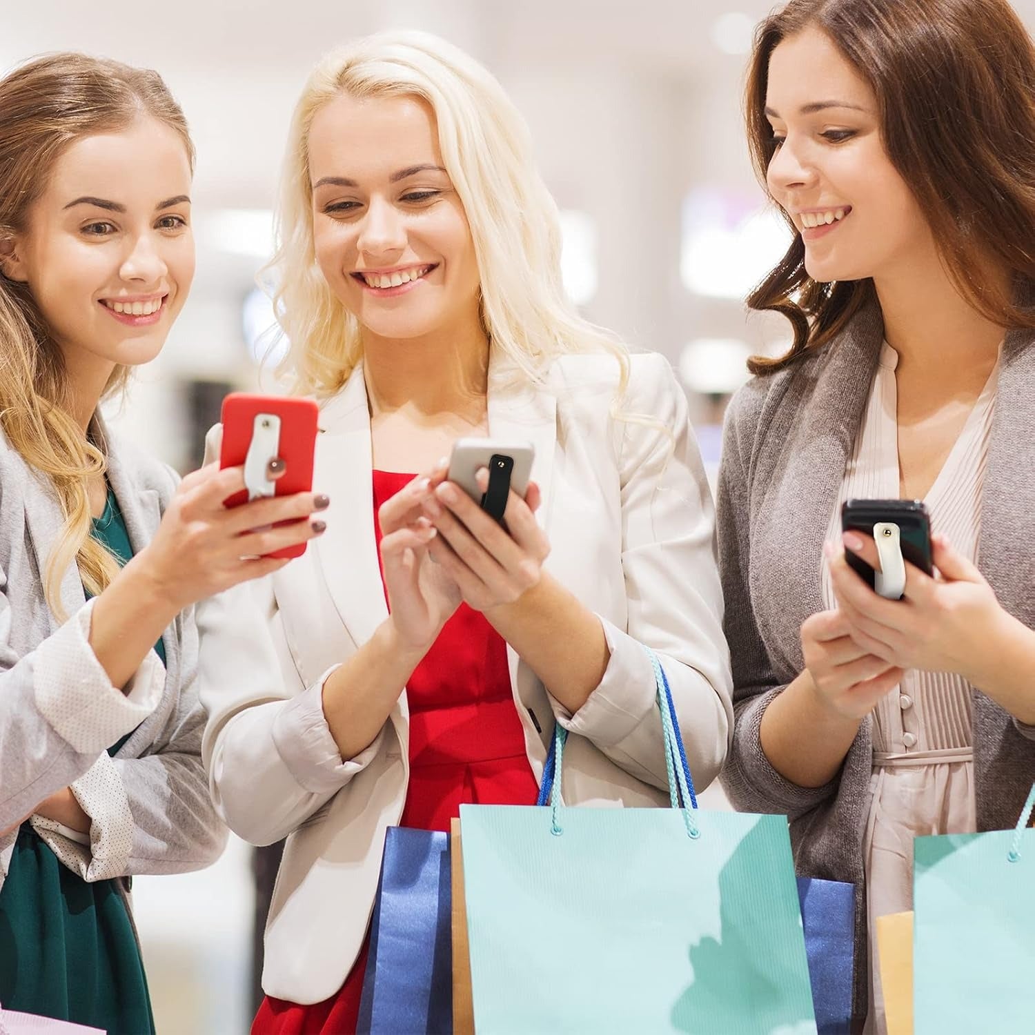 1PC Phone Grip Holder Cell Phone Grip Strap Telescopic Phone Finger Strap Stand Universal Finger Kickstand For Most Smartphones