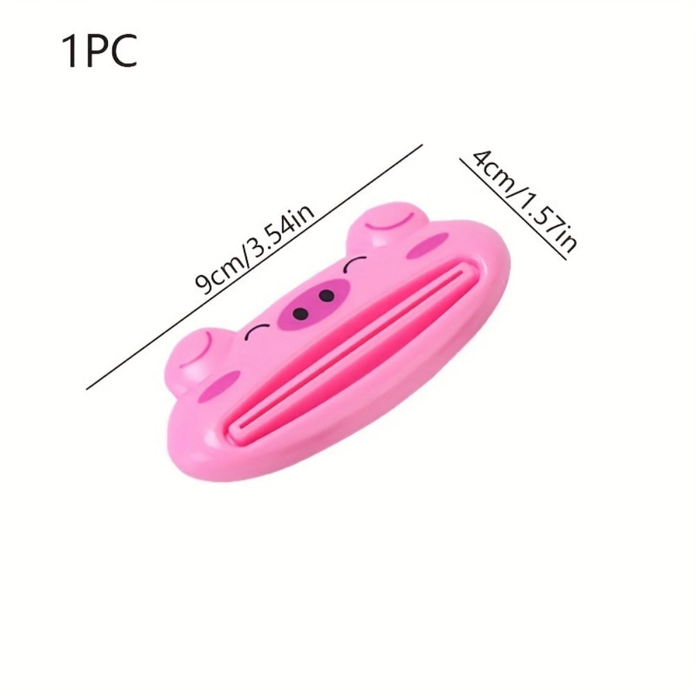 1pc Cartoon Animal Toothpaste Squeezer, Plastic Separate Bathroom Accessories, Fun Shape Cleaner Holder