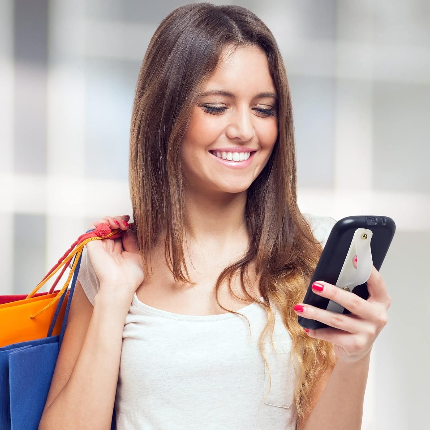 1PC Phone Grip Holder Cell Phone Grip Strap Telescopic Phone Finger Strap Stand Universal Finger Kickstand For Most Smartphones