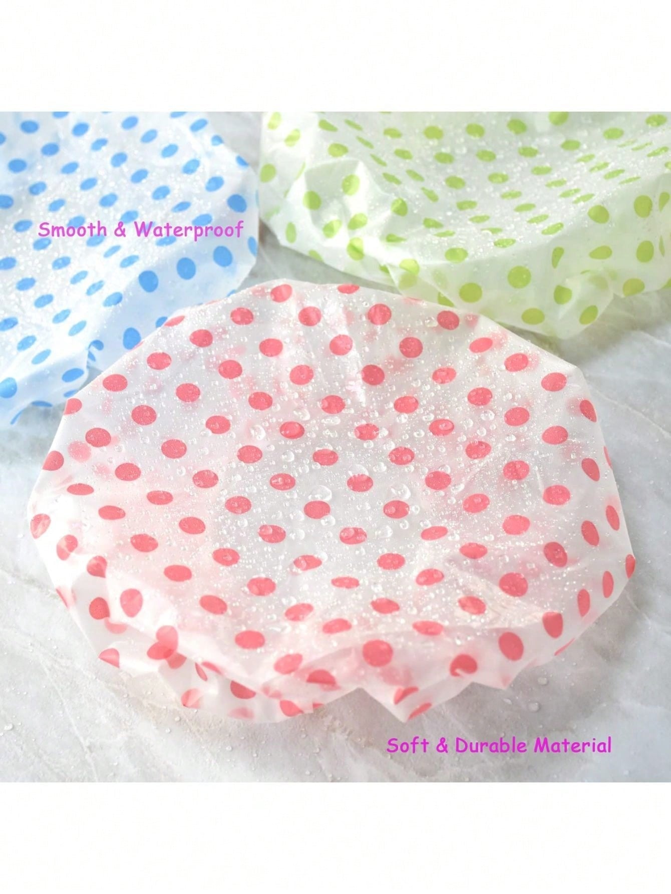 1PC EVA Shower Cap Waterproof Shower Cap Shower Head Cover Kitchen Anti-Oil Fume Thickened Elastic Reusable Shower Cap, Beauty Salon Spa Lace Elastic Band Flower Print Hat Hair Shower Cap,Bonnet,Shower Cap