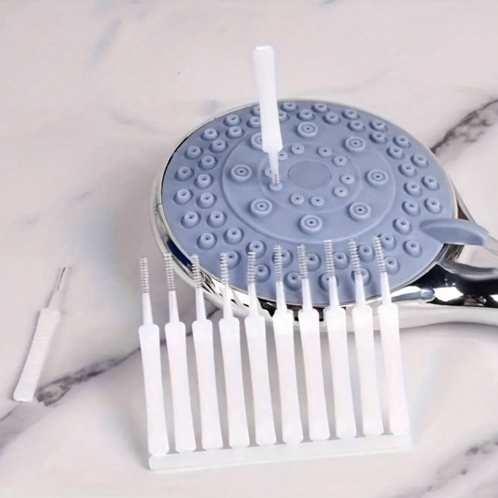 10PCS Soft Bristle Shower Head Cleaning Brush Set - 7.9cm / 3.11inch Precision Nozzle Unclogging Tool, Effectively Removes Debris, Prevents Blockage, Maintains Smooth Water Flow, Ring Handle Design, Durable Cleaning Brush Back To School