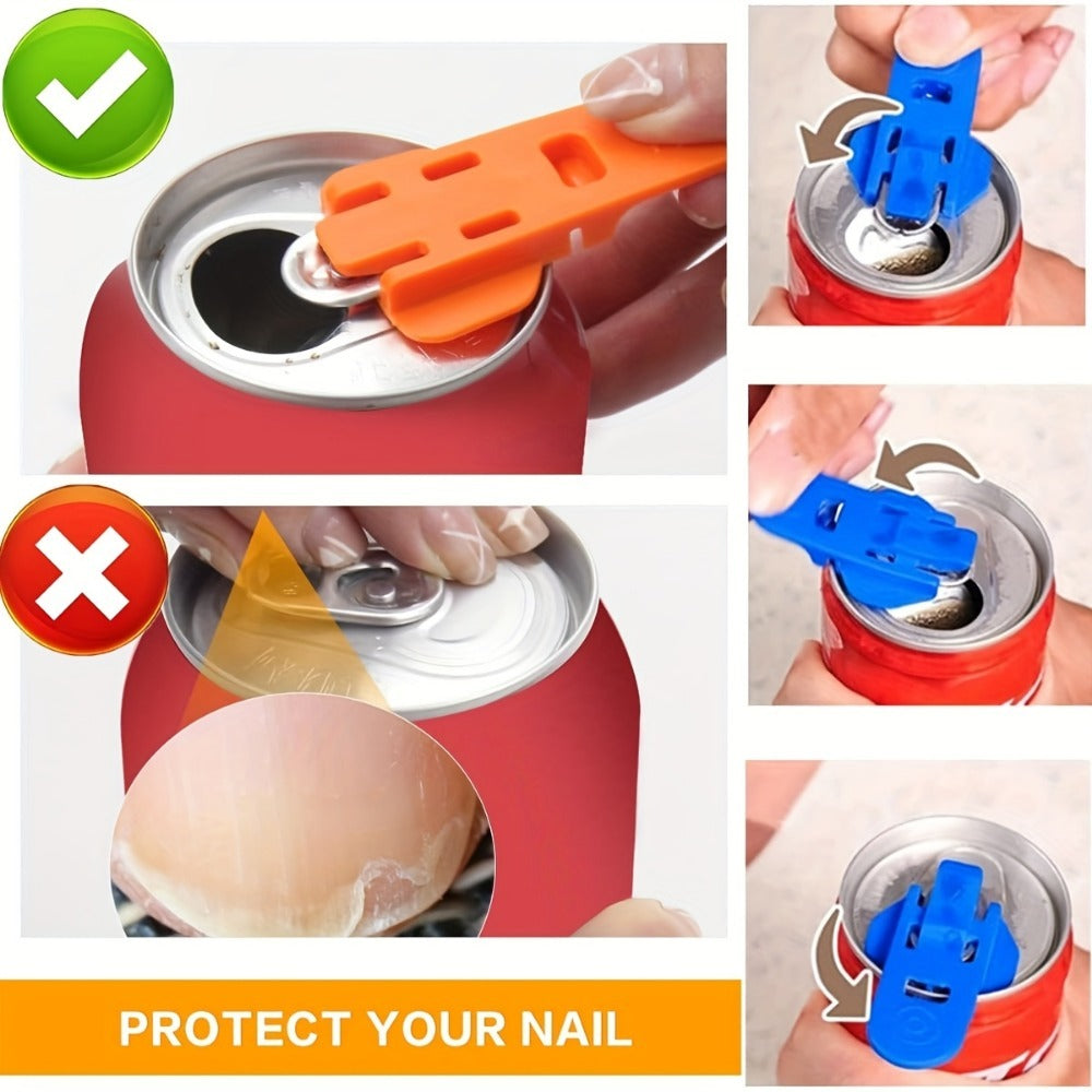 4PCS Manual Easy Can Opener Color Beverage Can Protective Cover Leakage Prevention Beer Top Ring Opening Tool, Suitable For Brewing Beer Beer Label