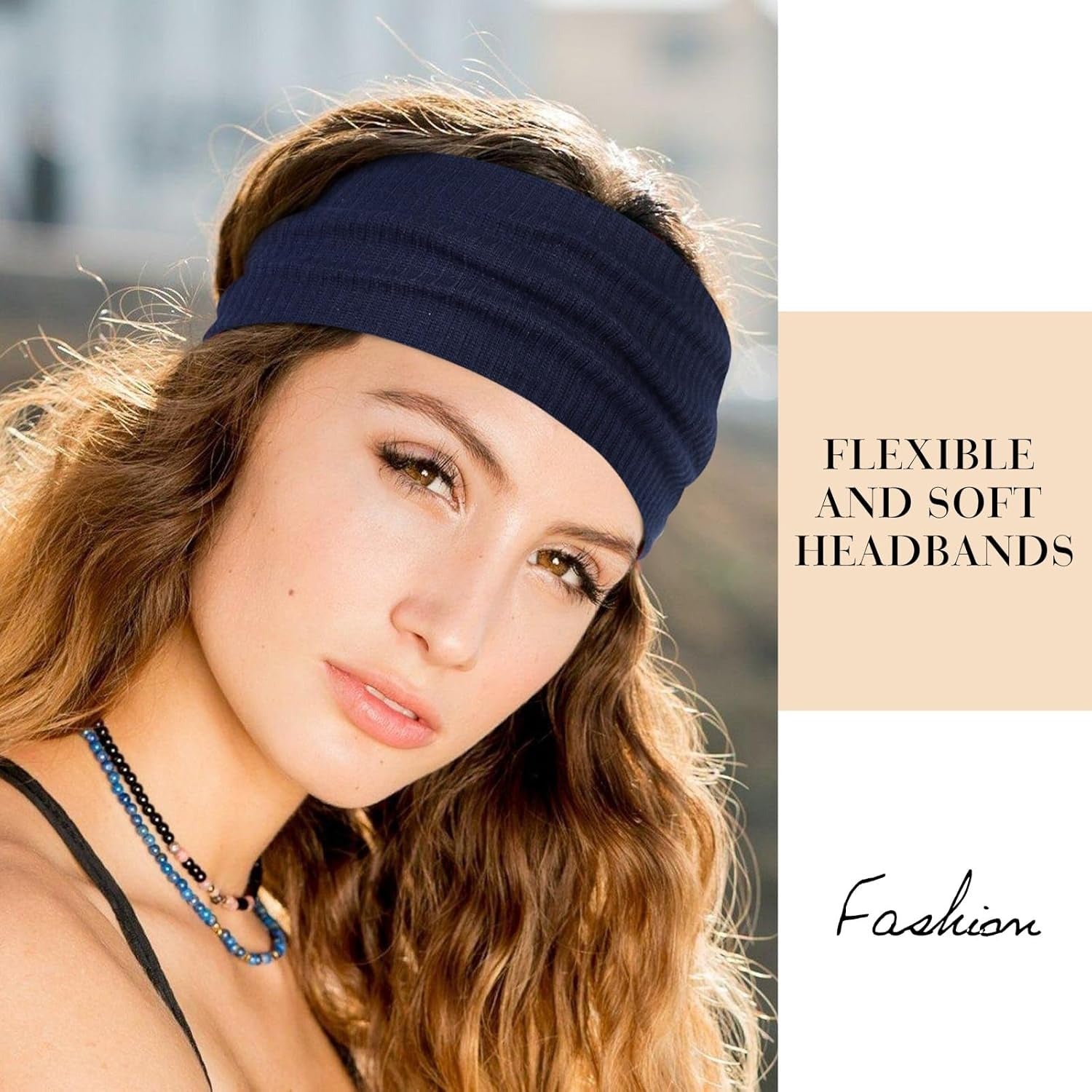 1PC RANDOM COLOR Headbands For Women Wide Non Slip Boho Head Bands Elastic Thick Soft Hairbands Fashion Workout Yoga Hair Accessories
