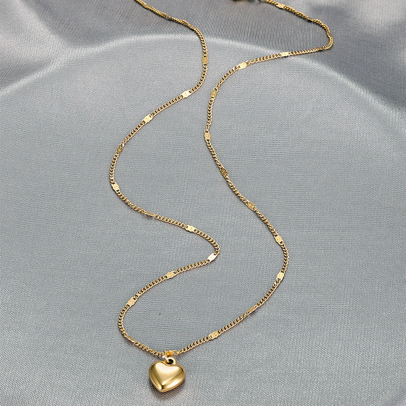 1pc Minimalist Luxurious Adjustable Chain Heart-Shaped Pendant Necklace, Suitable For Cute Girls