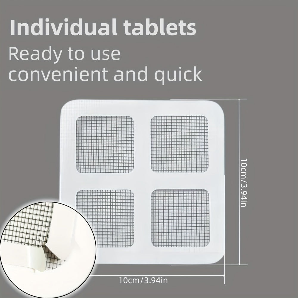 10PCS Disposable Shower Drain Hair Catcher Stickers - Easy-To-Use Bathroom And Bathtub Plastic Mesh Filter Cover, Efficient Hair And Debris Blocker For Sink And Drain Back To School