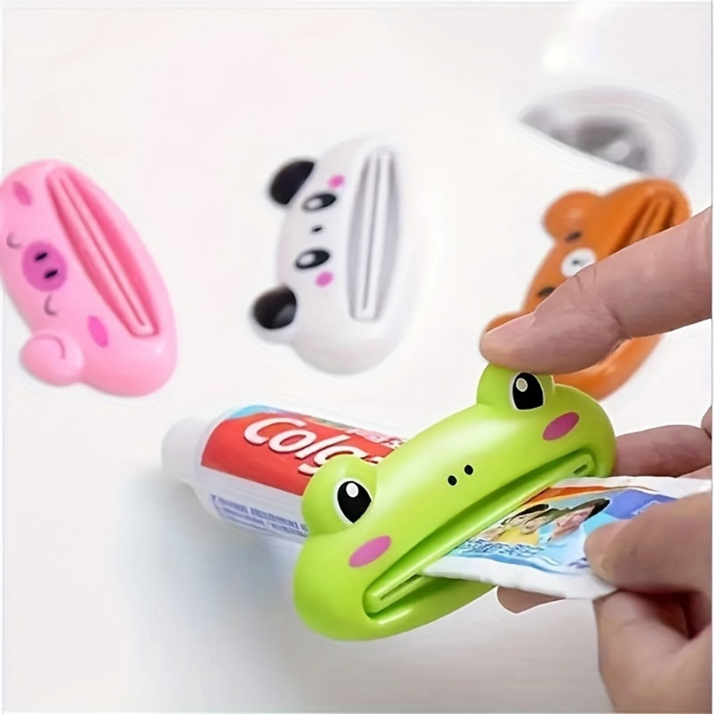 1pc Cartoon Animal Toothpaste Squeezer, Plastic Separate Bathroom Accessories, Fun Shape Cleaner Holder