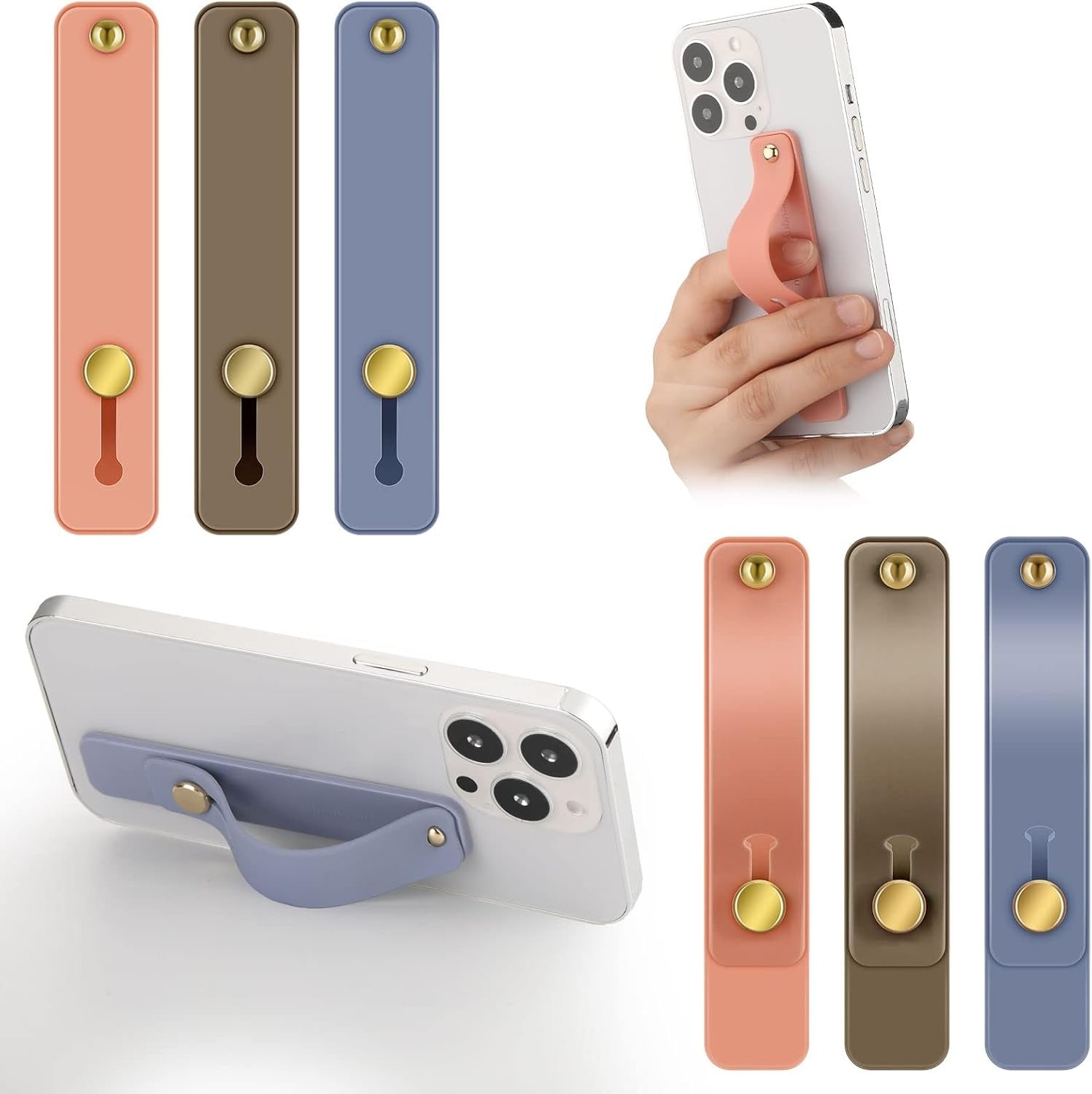 1PC Phone Grip Holder Cell Phone Grip Strap Telescopic Phone Finger Strap Stand Universal Finger Kickstand For Most Smartphones