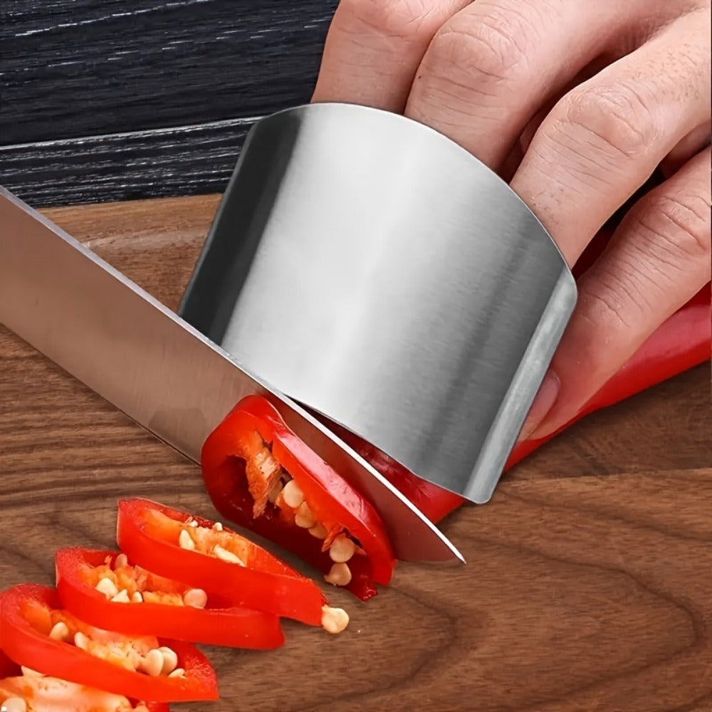 1PC Stainless Steel Anti-Cut Guard, Anti-Cut Finger Protector, Sliced Finger Sleeve, Protective Finger Sleeve, Finger Protector, Reusable Finger Protector, Protect Family Finger Safety Kitchen Gadgets, Sliced Metal Accessories