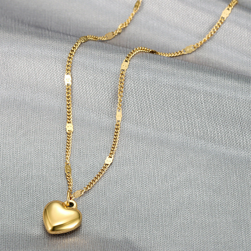 1pc Minimalist Luxurious Adjustable Chain Heart-Shaped Pendant Necklace, Suitable For Cute Girls