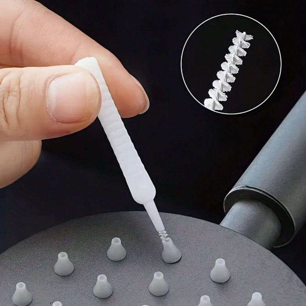 10PCS Soft Bristle Shower Head Cleaning Brush Set - 7.9cm / 3.11inch Precision Nozzle Unclogging Tool, Effectively Removes Debris, Prevents Blockage, Maintains Smooth Water Flow, Ring Handle Design, Durable Cleaning Brush Back To School