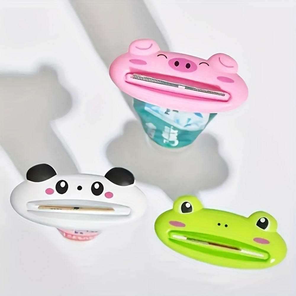 1pc Cartoon Animal Toothpaste Squeezer, Plastic Separate Bathroom Accessories, Fun Shape Cleaner Holder